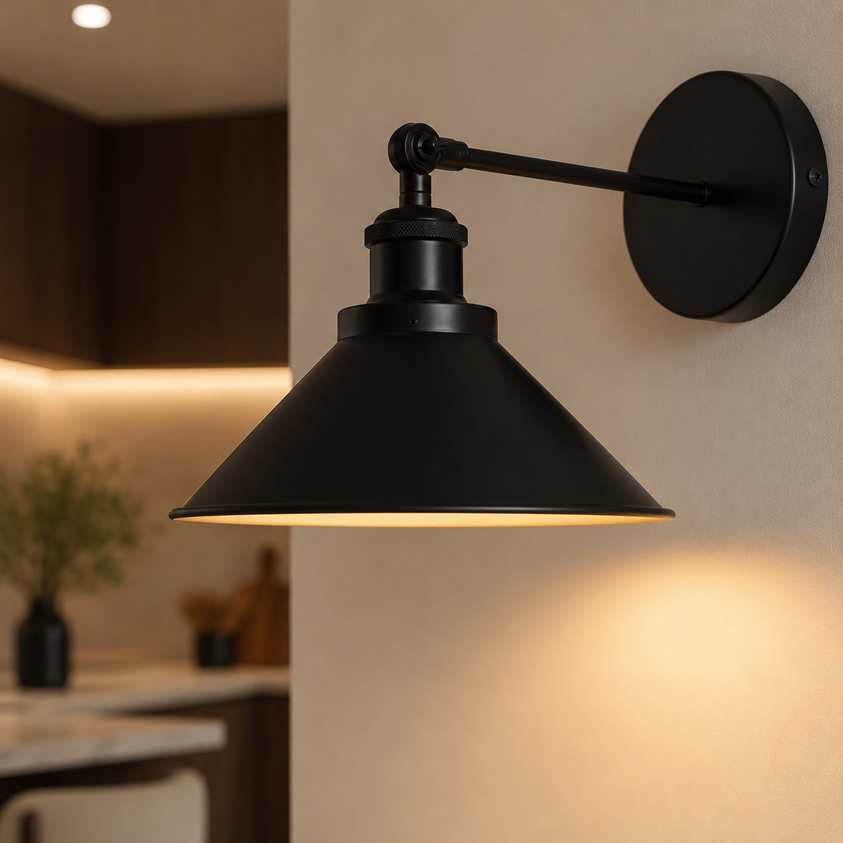 Focused Downward Light for Layered Walls