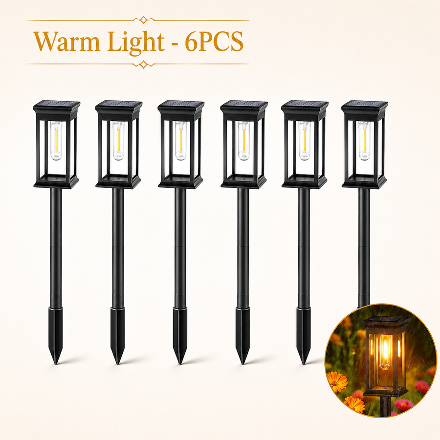 Solar LED Outdoor Pathway Light Pack of 6