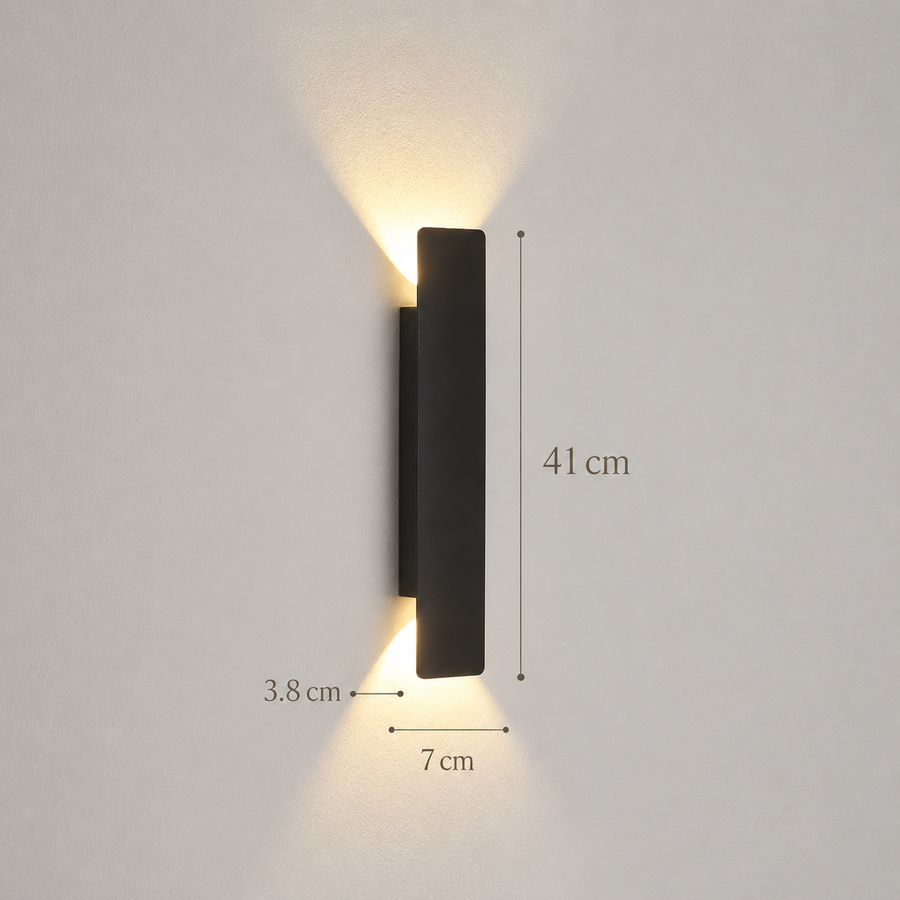 LED Outdoor Garden Wall Sconce 40cm Black