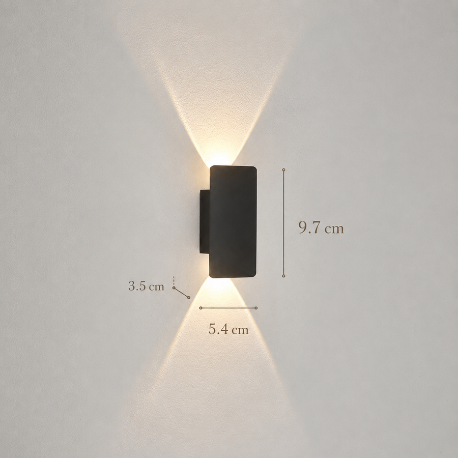 LED Outdoor Garden Wall Sconce 10cm Black