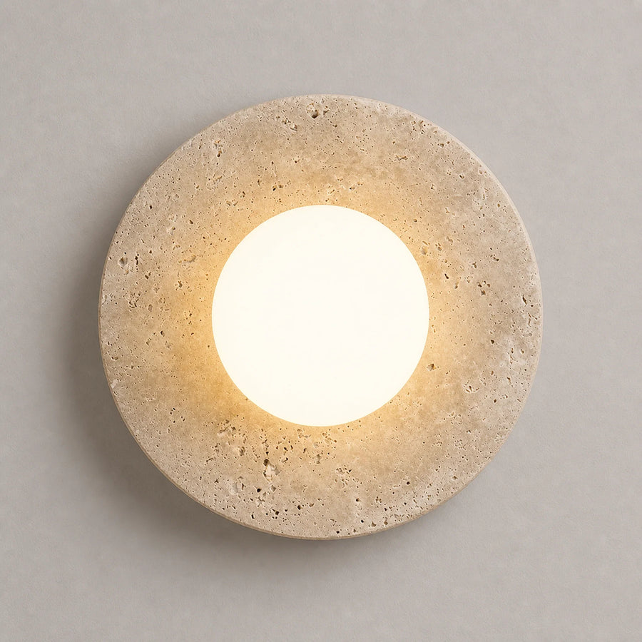 Travertine Globe Wall Sconce
