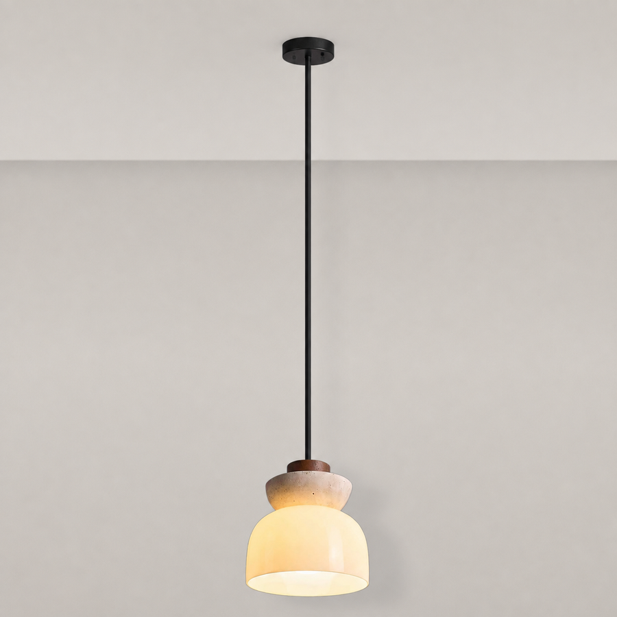 Travertine Glass Pendant Light