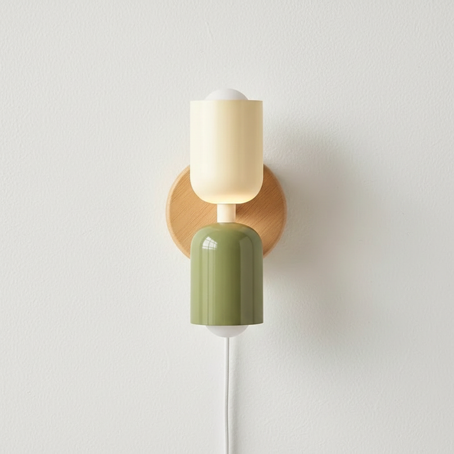 Beige and Green Nordic LED Wall Sconce