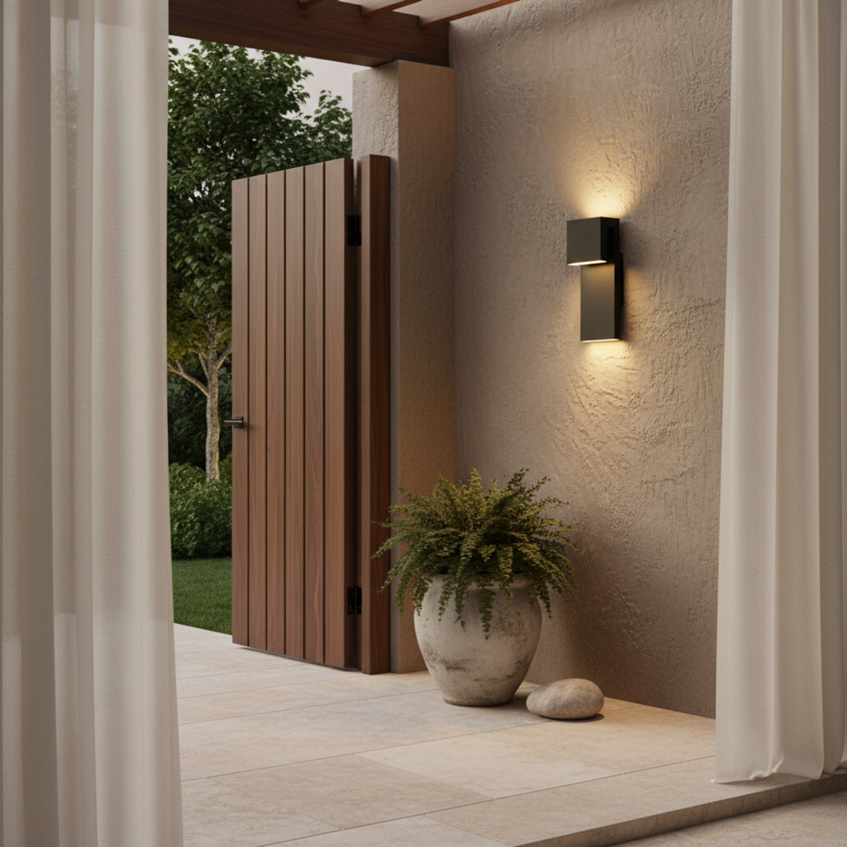 Upward and Downward Light Across Exterior Walls