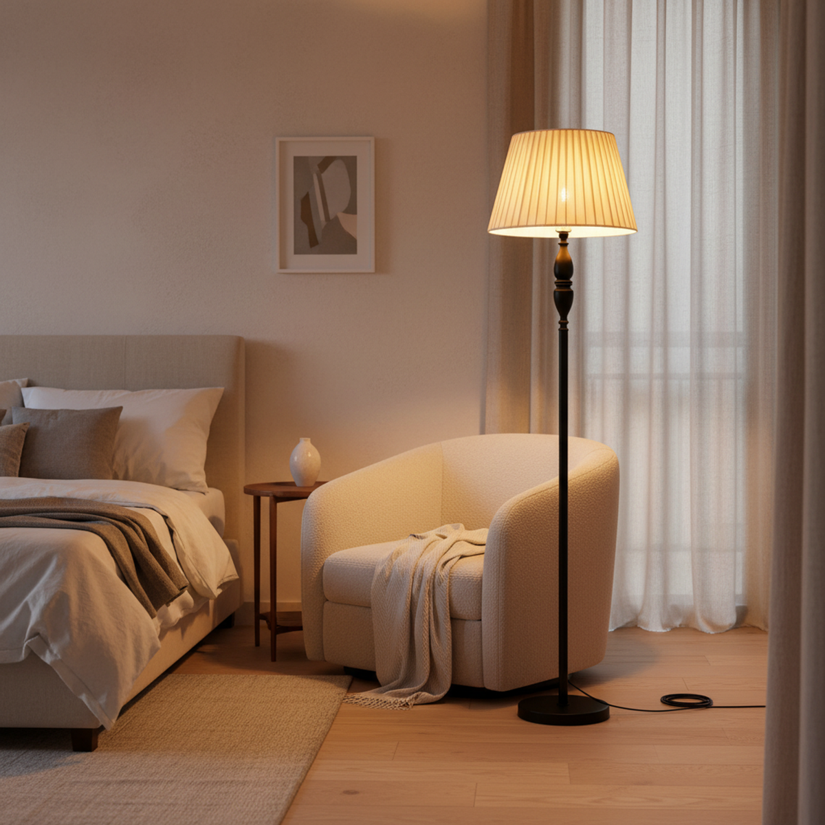 Soft Light Layered Through Pleats