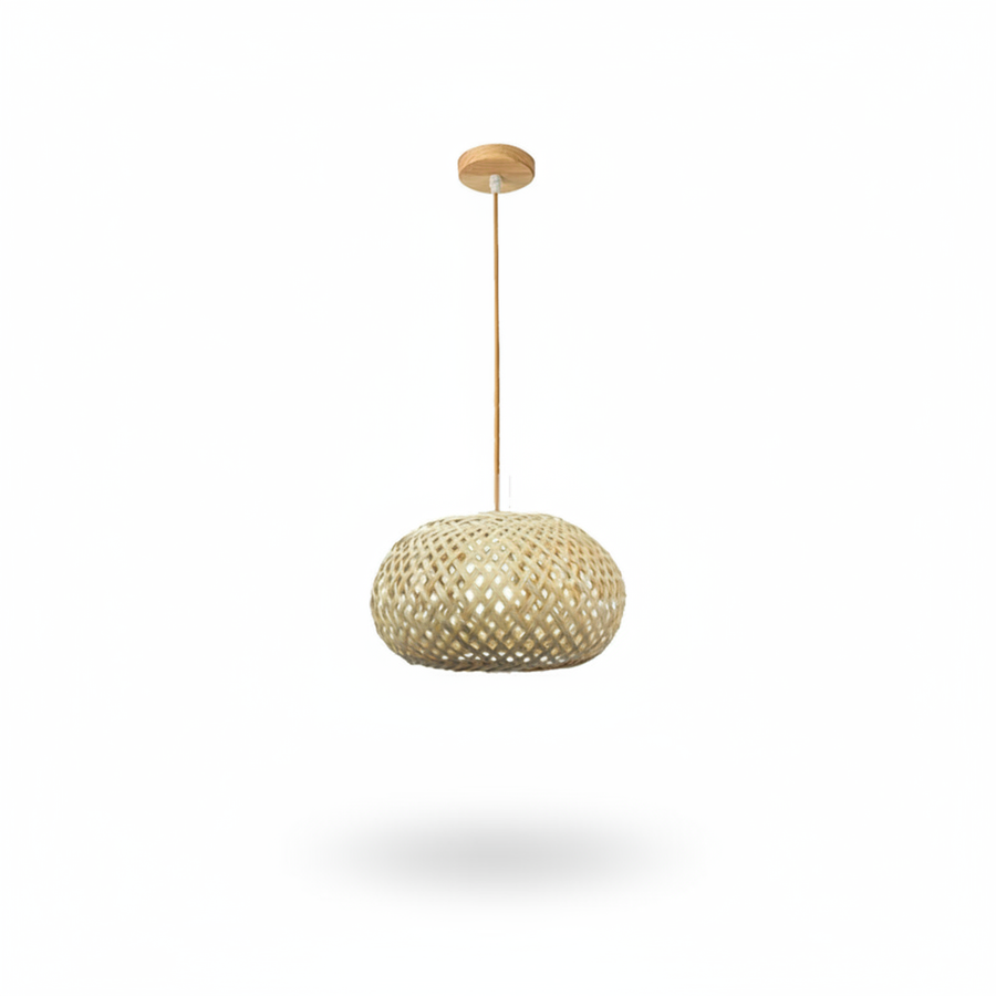 Handwoven Bamboo Chandelier – Easton