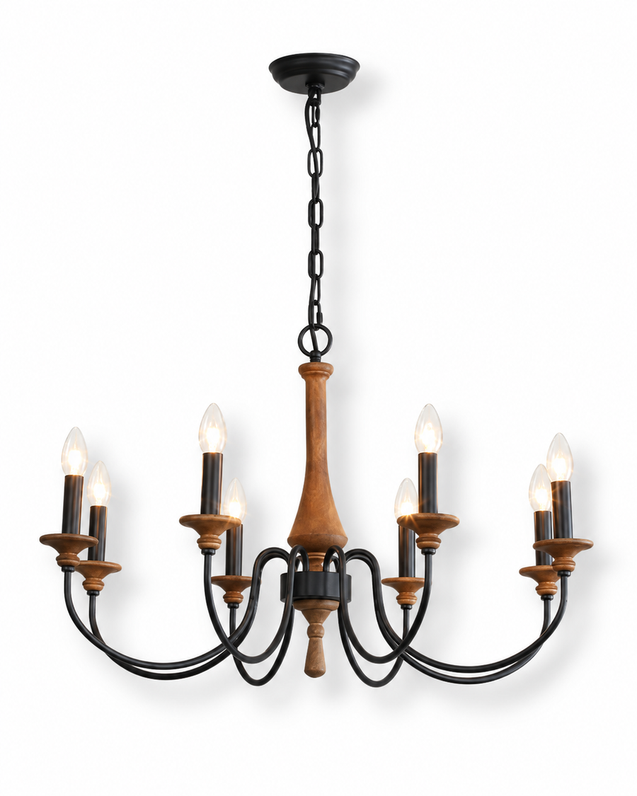 Wooden Candle Chandelier