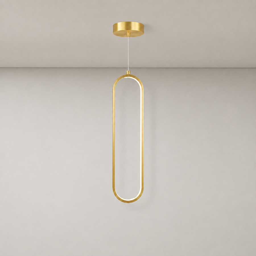 Slim Oval Halo Pendant Light