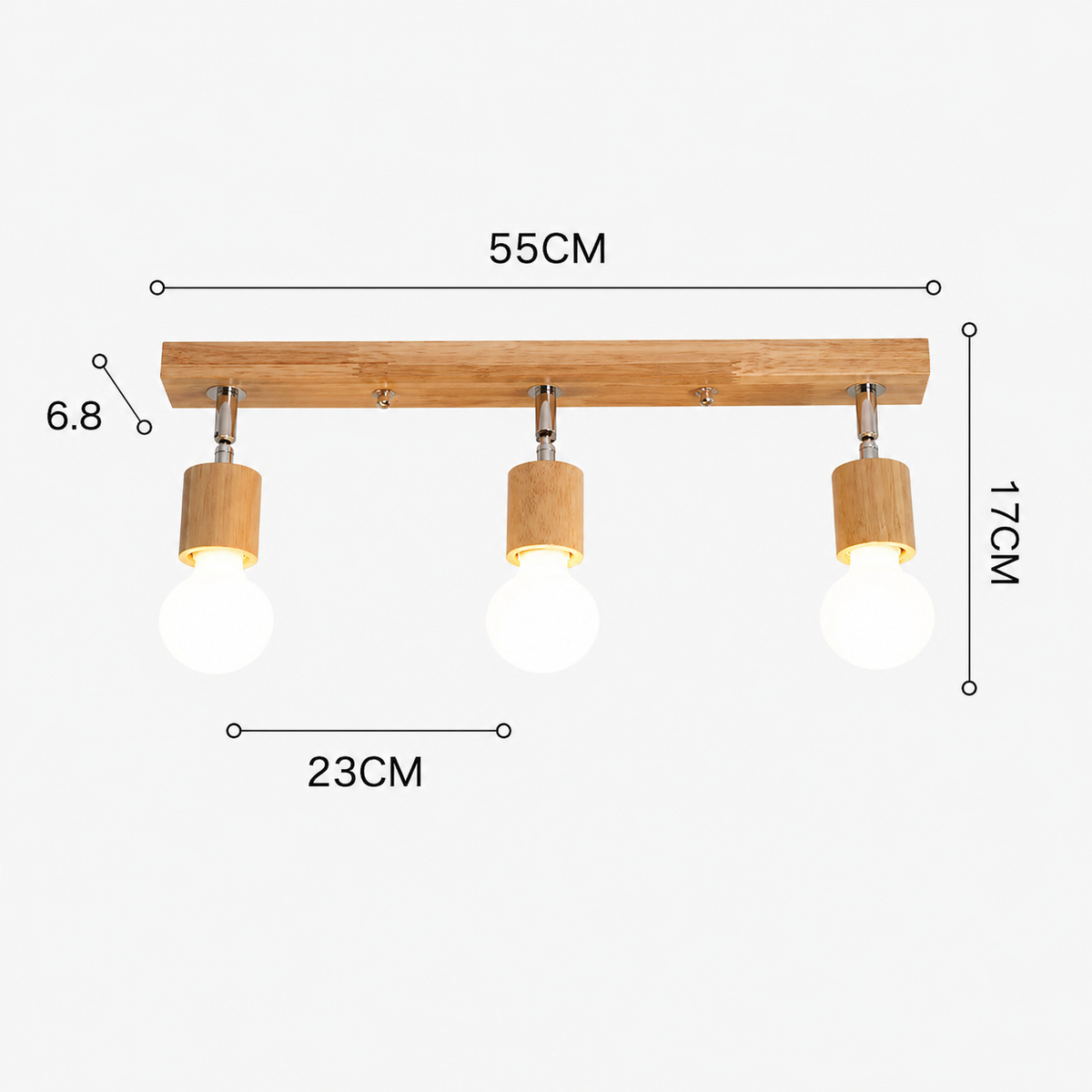 Nordic Wooden Rotating Ceiling Light
