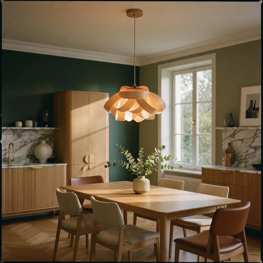 Woven Wood Pendant Light