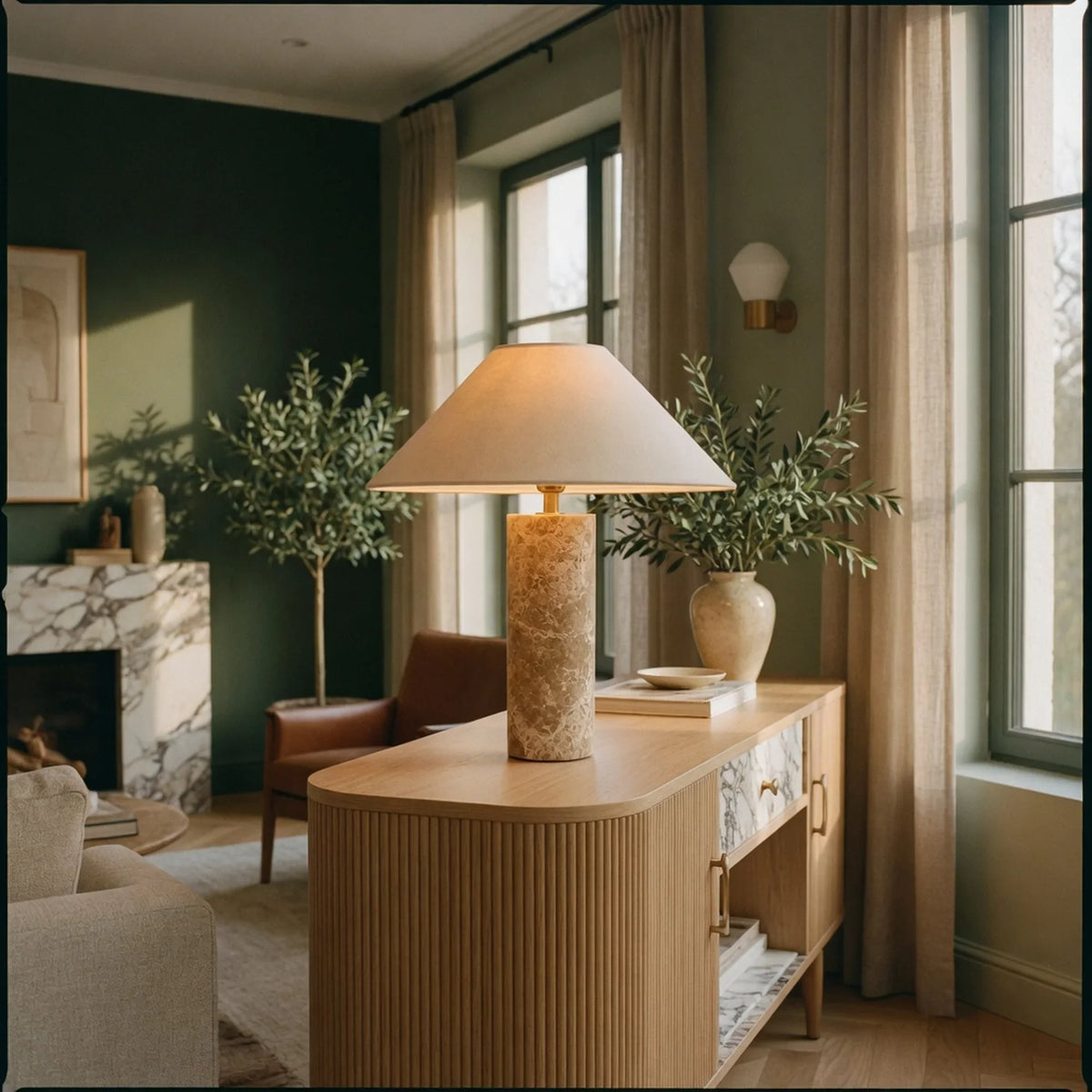 Marble Mushroom Table Lamp
