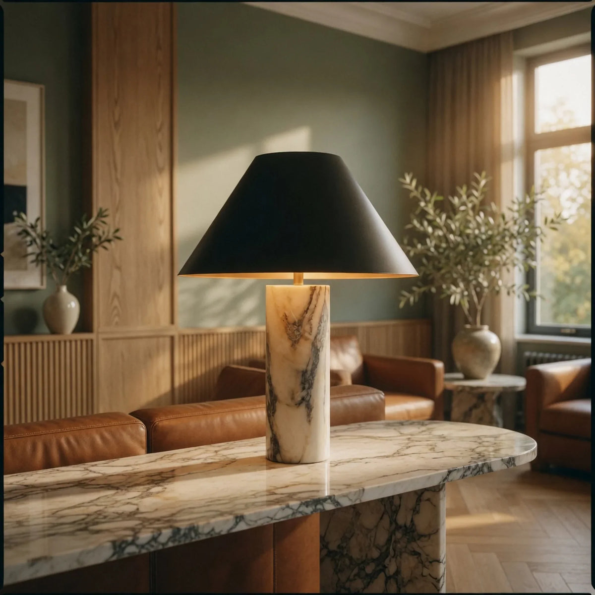 Marble Cone Table Lamp