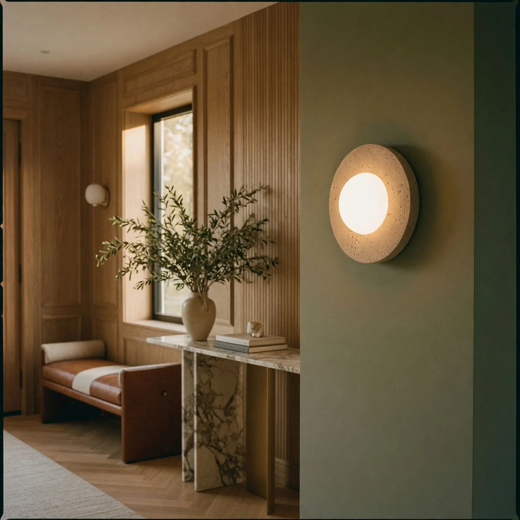 Travertine Globe Wall Sconce
