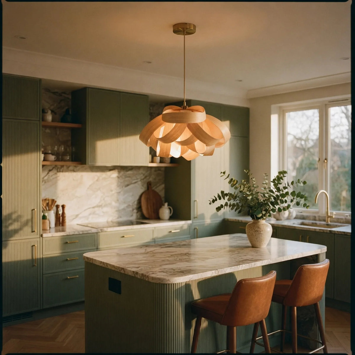 Woven Wood Pendant Light