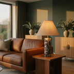 Marble Column Table Lamp