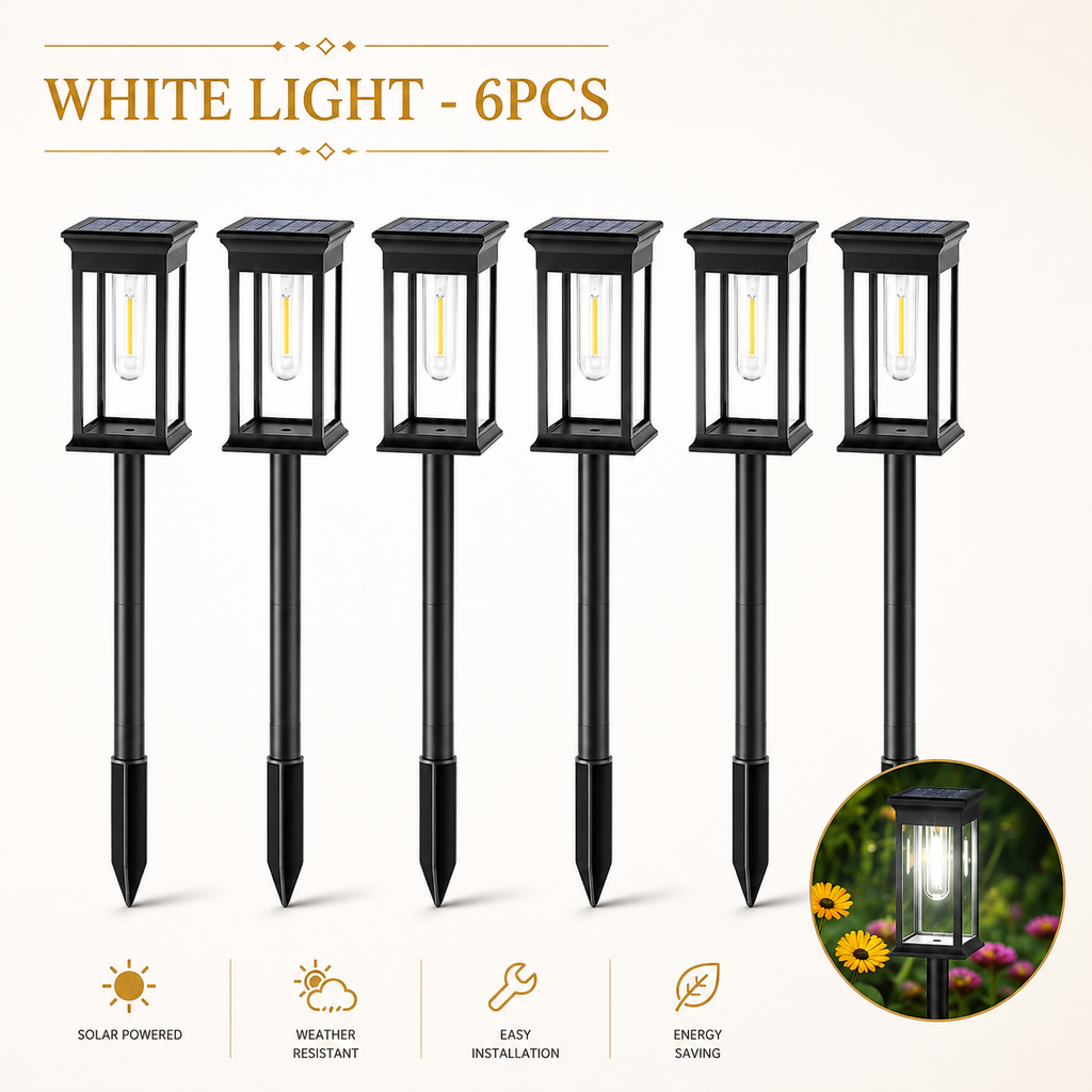 Solar LED Outdoor Pathway Light Pack of 6
