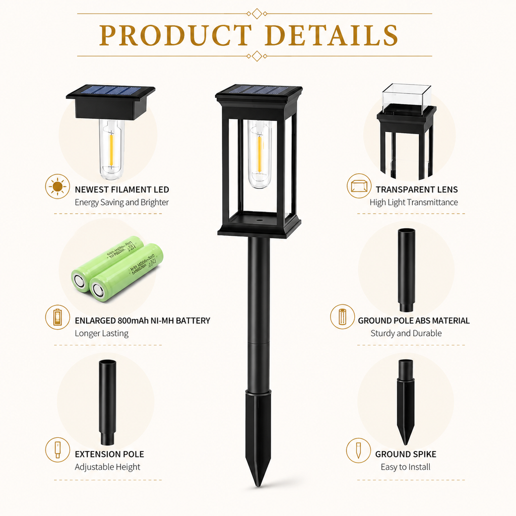 Solar LED Outdoor Pathway Light Pack of 6