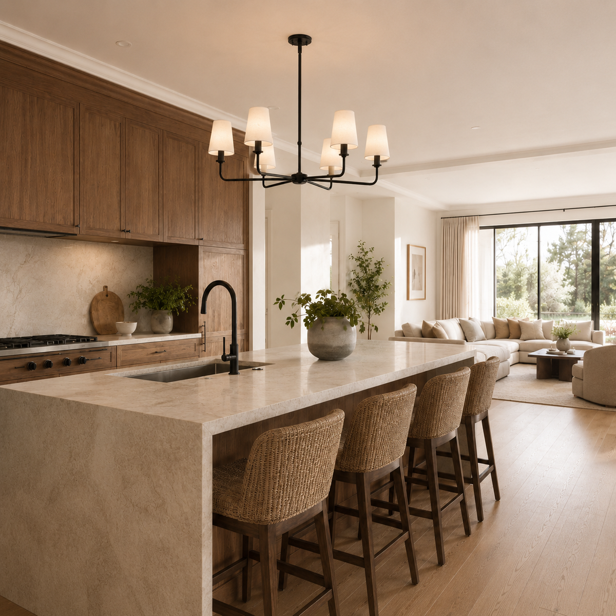 6-Light Modern Ceiling Light Chandelier