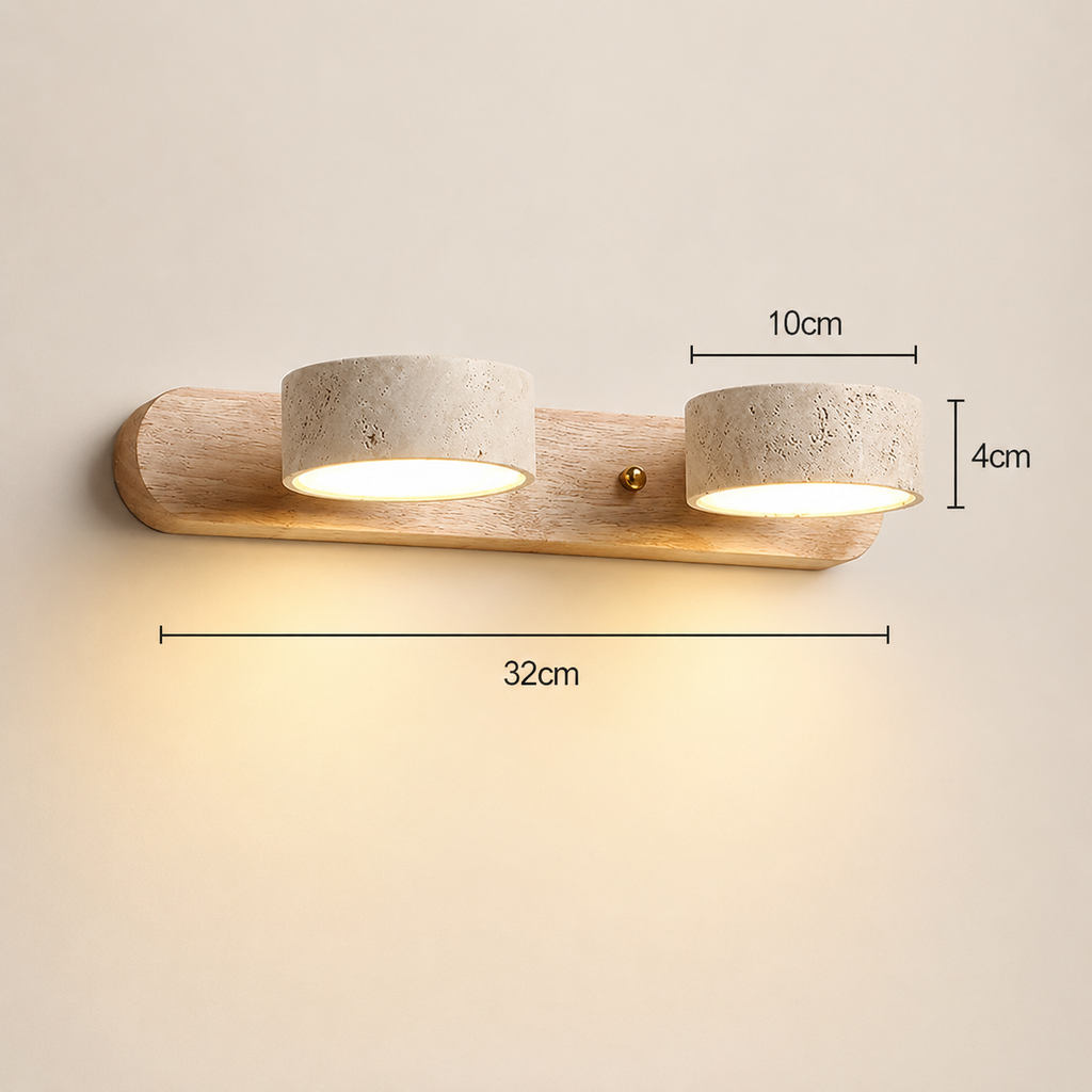 Nordic Wooden Double Head Wall Sconce