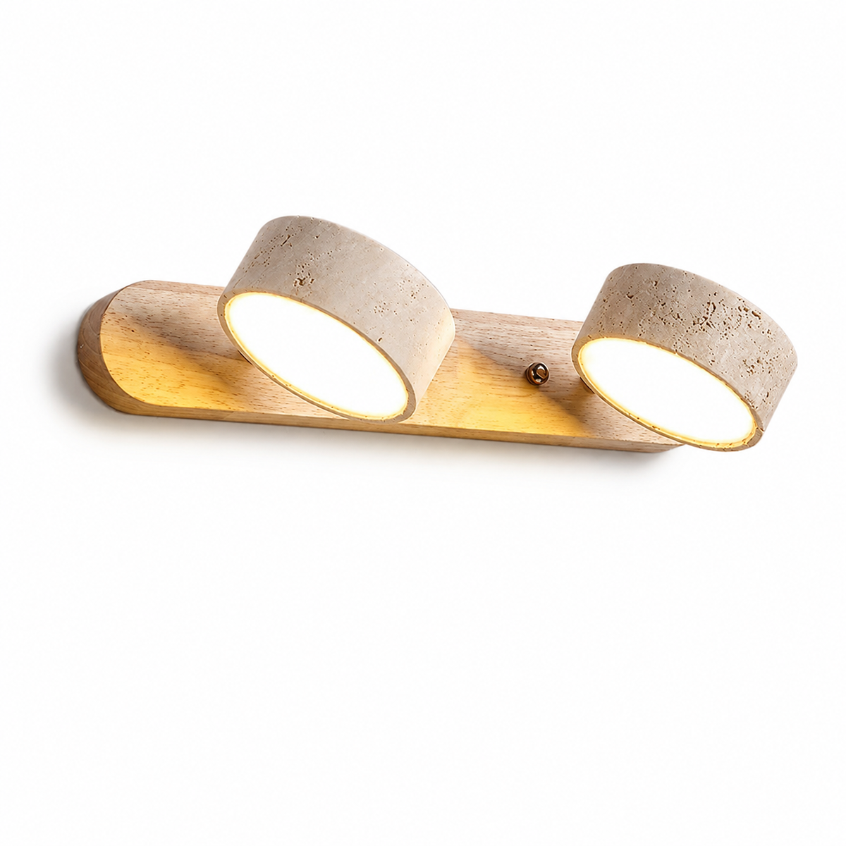 Nordic Wooden Double Head Wall Sconce