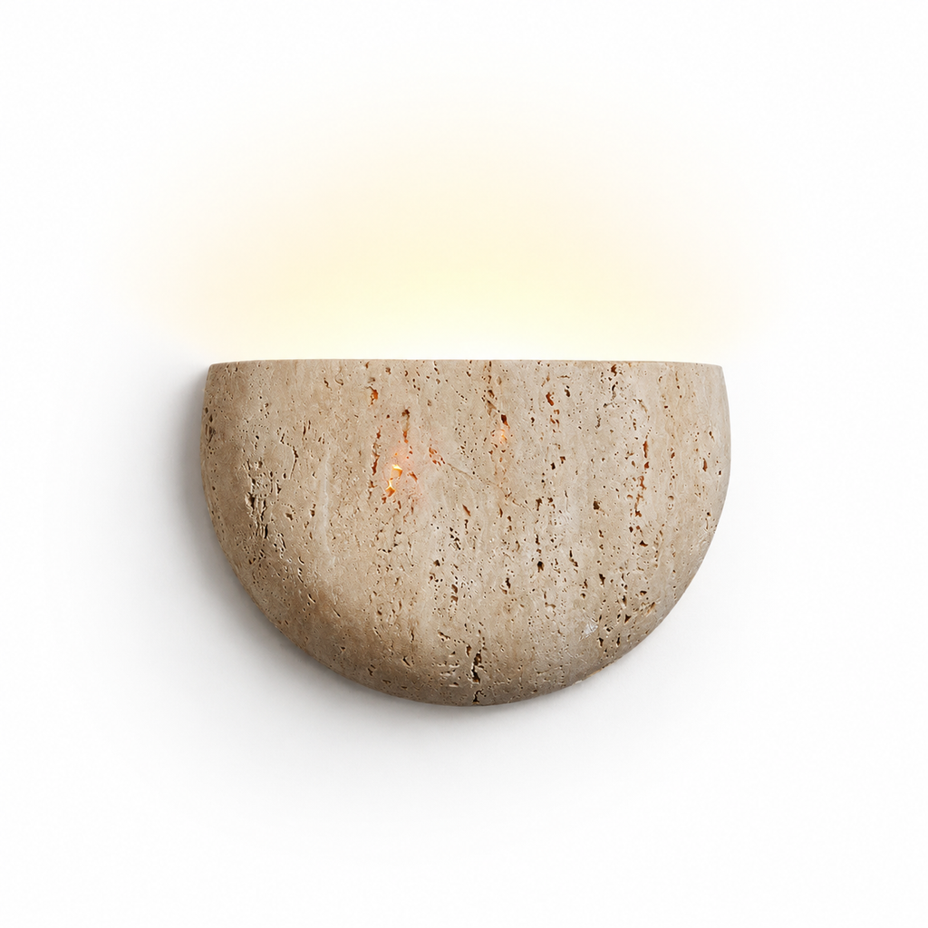 Travertine Half Moon Wall Sconce