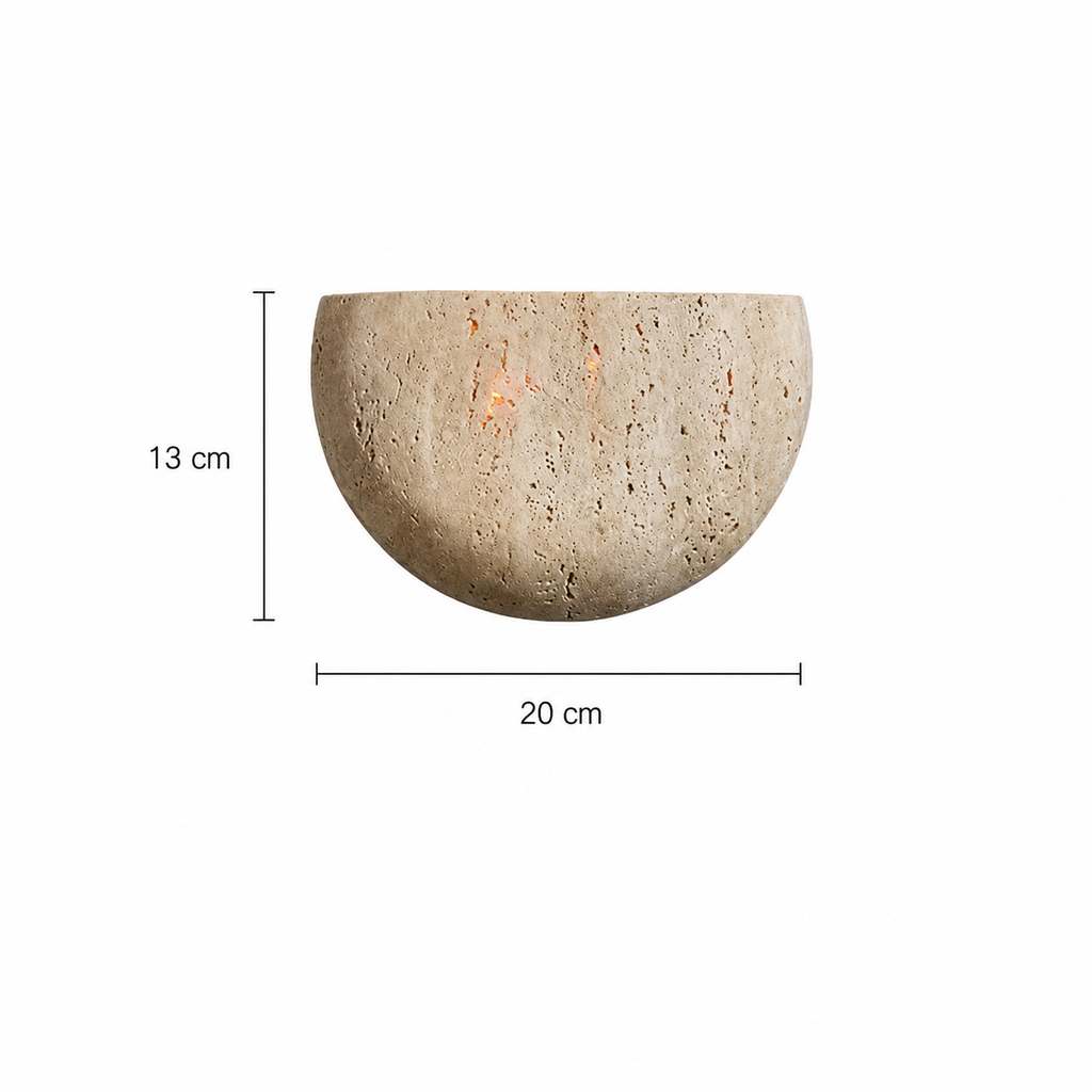 Travertine Half Moon Wall Sconce