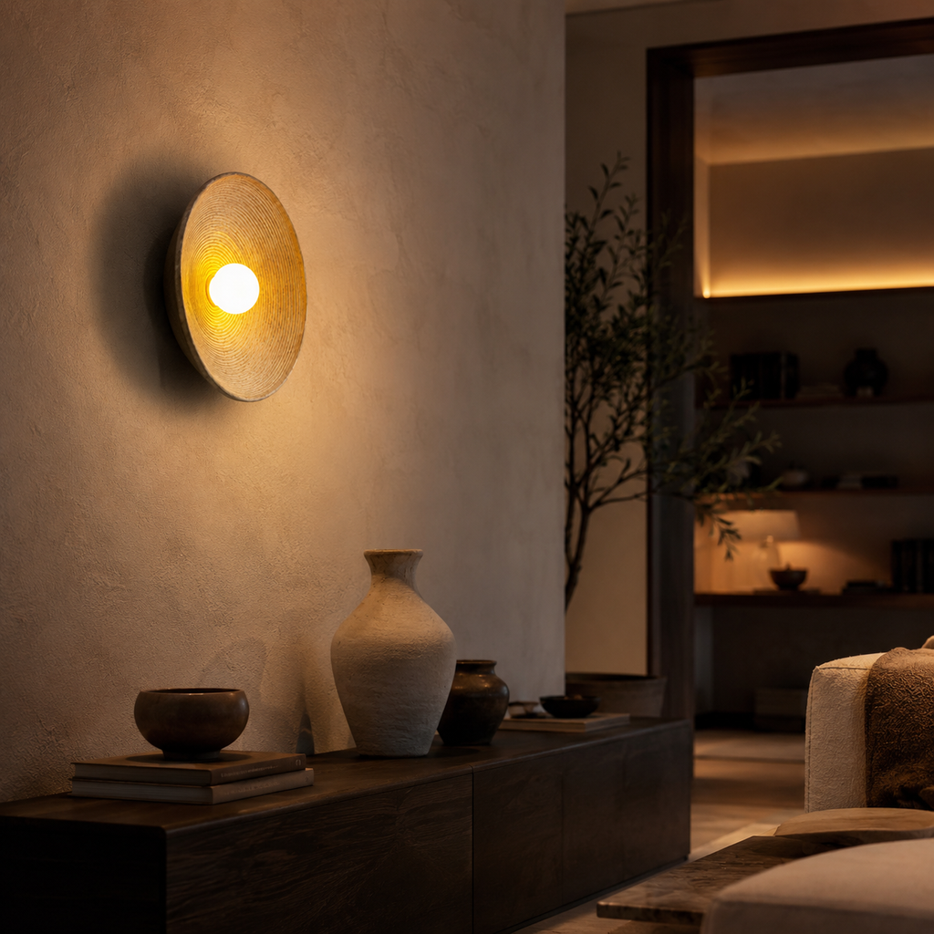 Woven Disc Wall Sconce