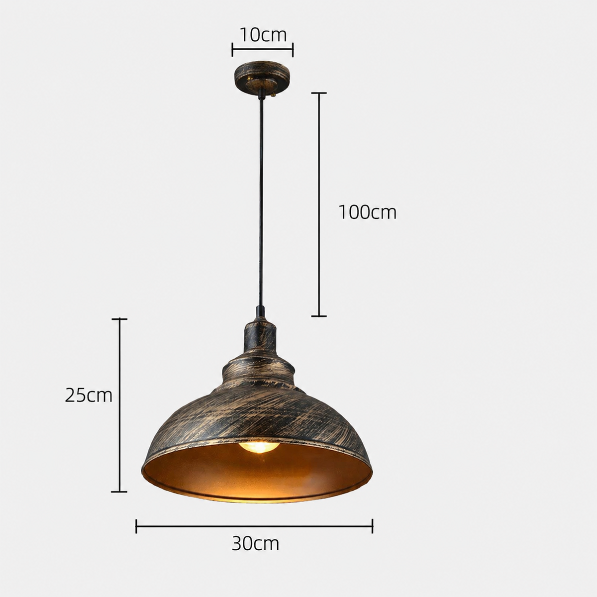 Industrial Metal Dome Pendant Light