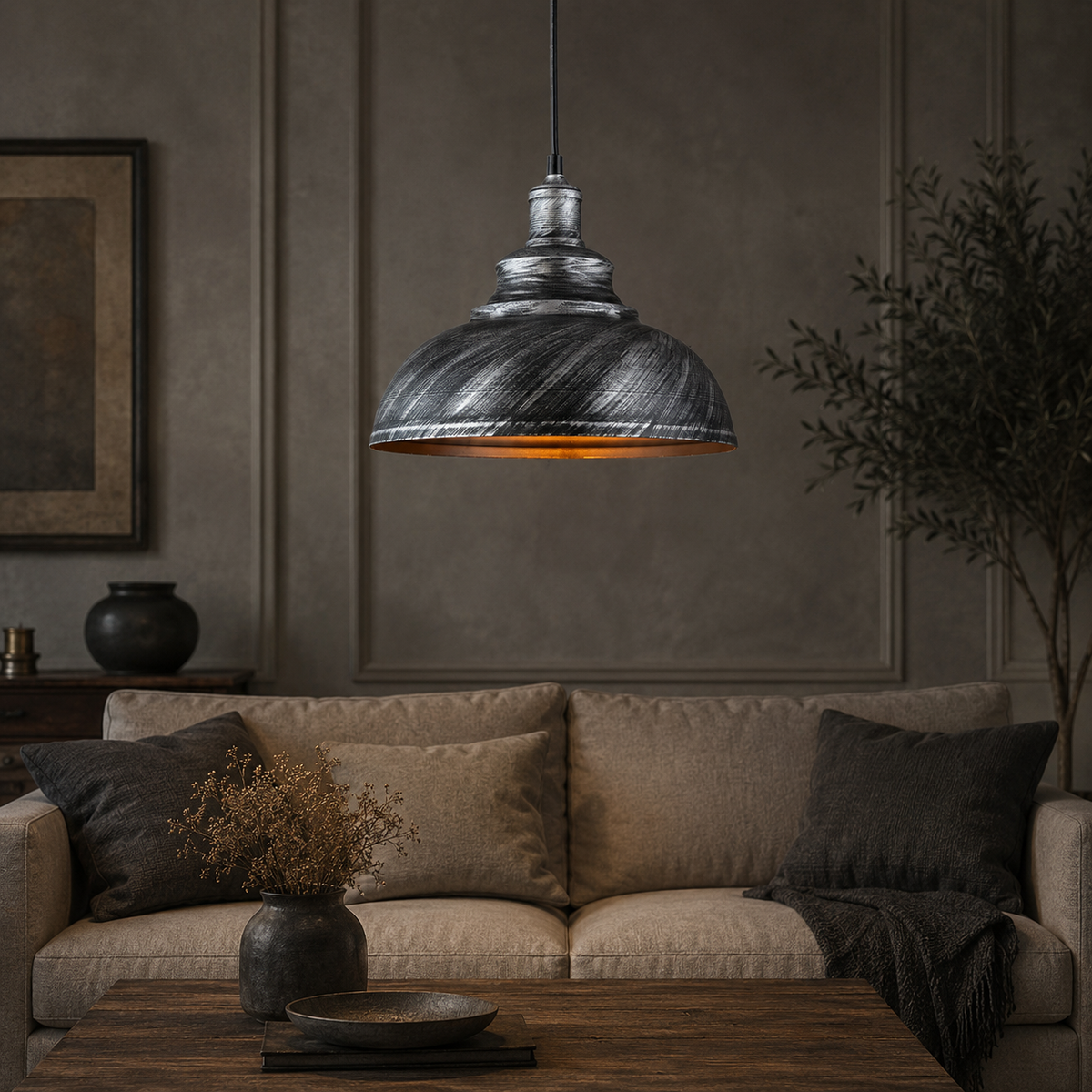 Industrial Metal Dome Pendant Light