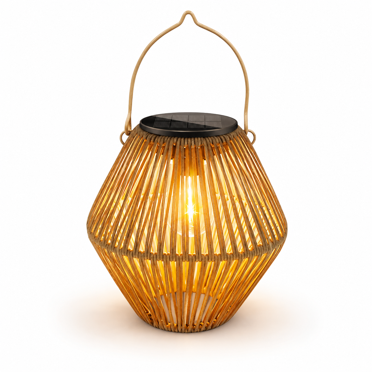 Boho Solar Rattan Lantern