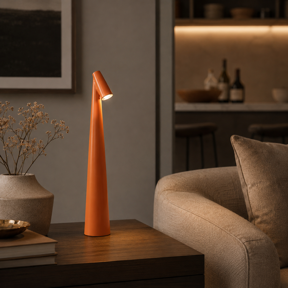 Modern Rechargeable Cone Table Lamp