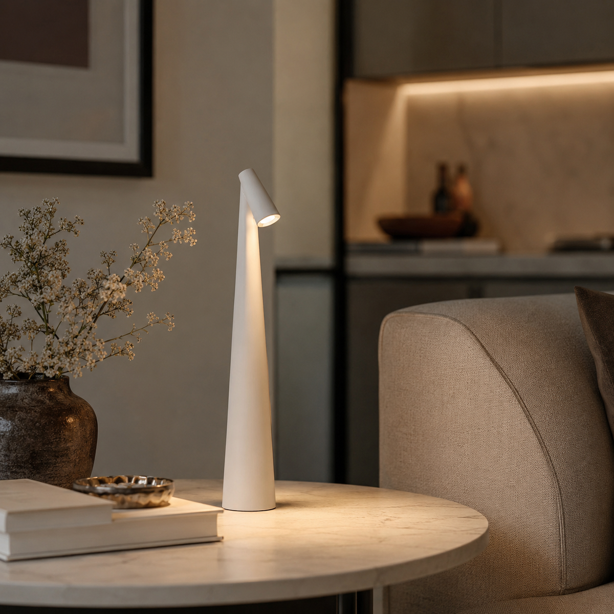 Modern Rechargeable Cone Table Lamp
