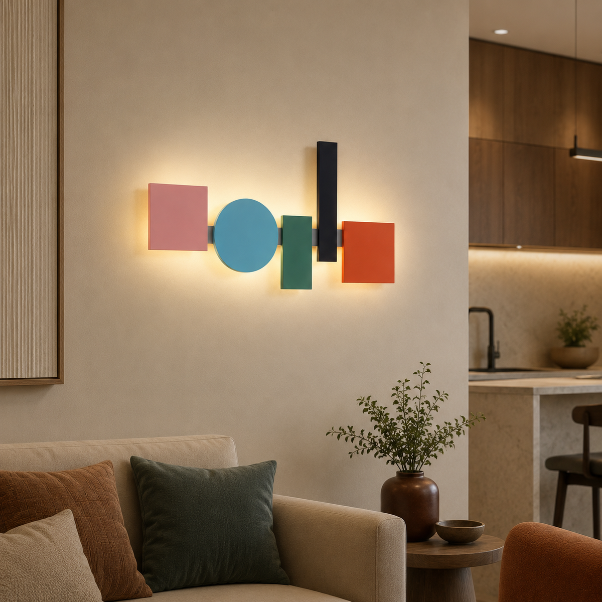 Color Block LED Wall Sconce