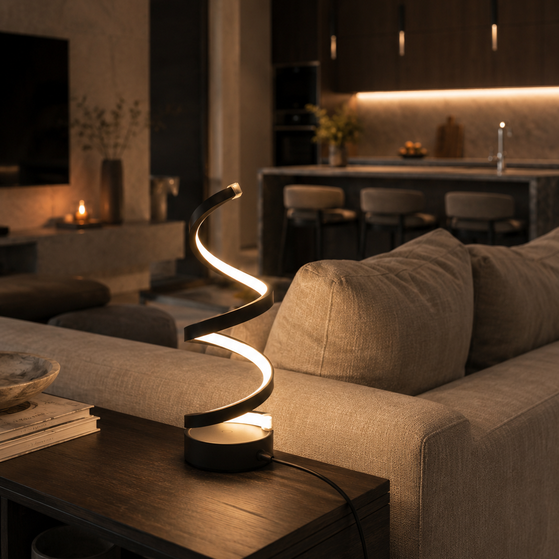 Modern Spiral LED Table Lamp