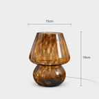 Amber Glass Mushroom Table Lamp