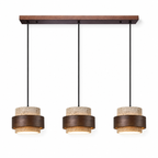 Stone and Wood Linear Pendant Light