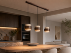 Stone and Wood Linear Pendant Light