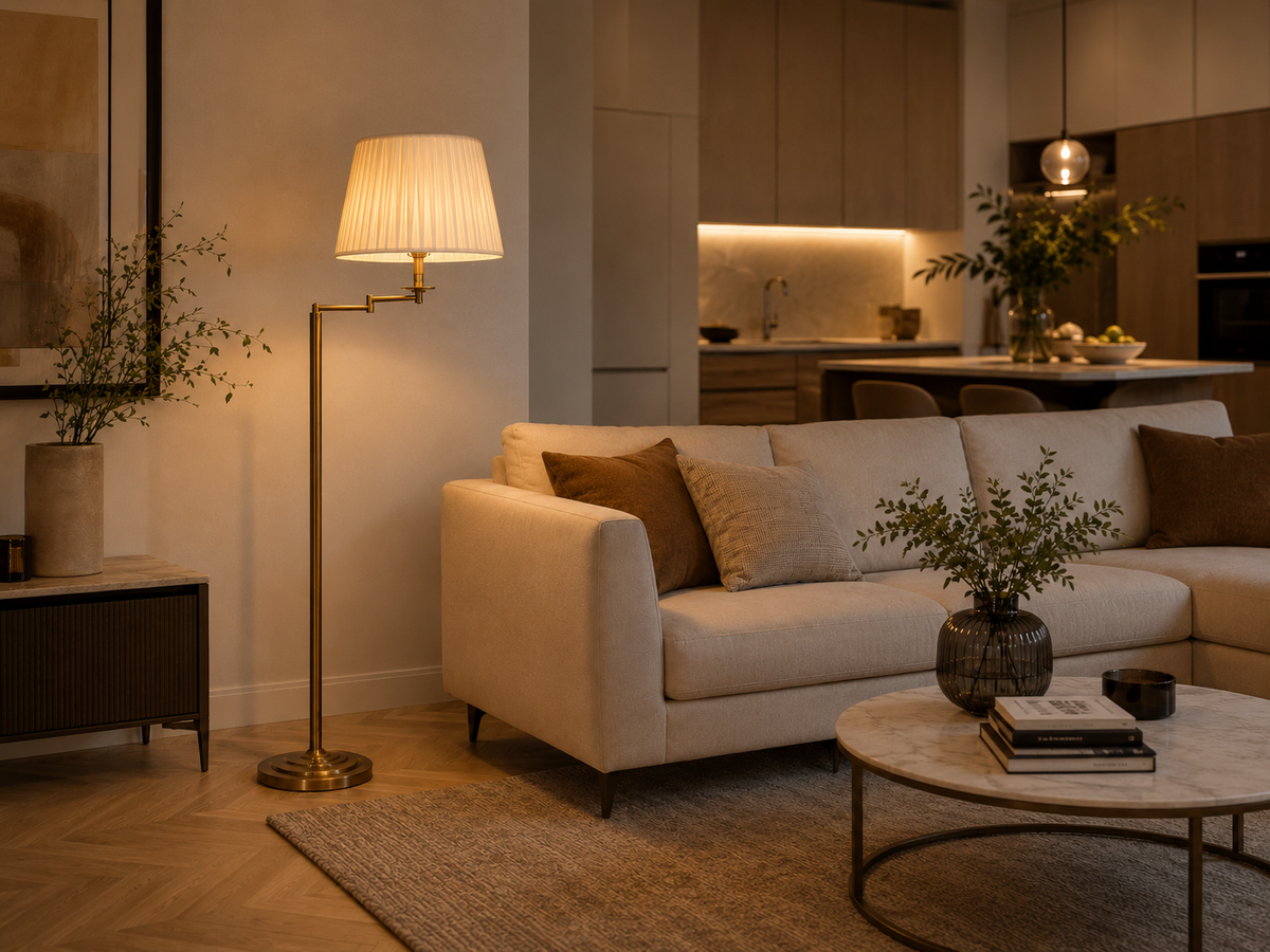 Adjustable Brass Floor Lamp
