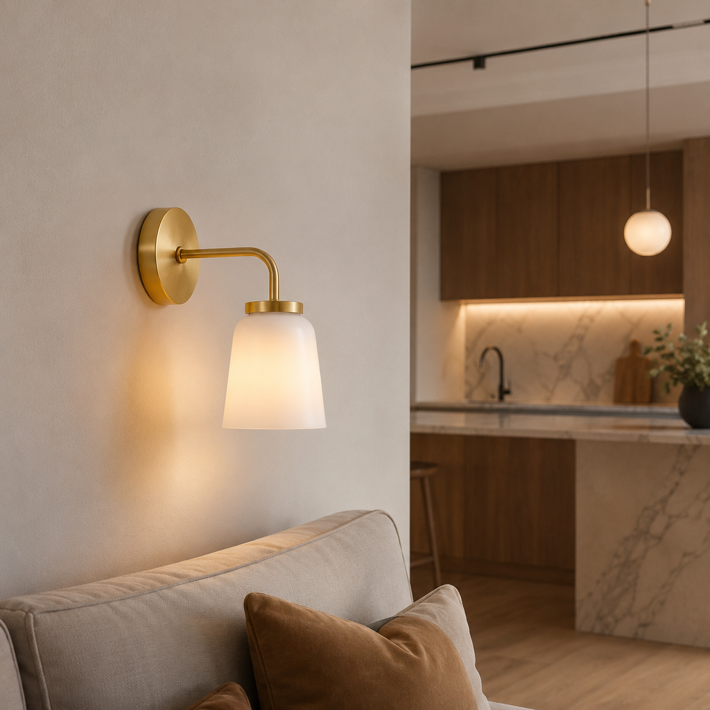 Brass Glass Wall Sconce