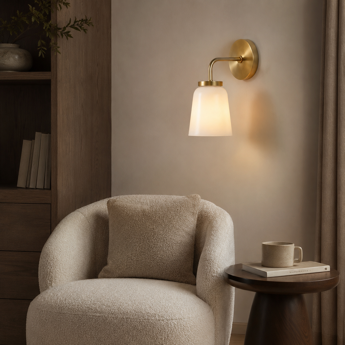 Brass Glass Wall Sconce