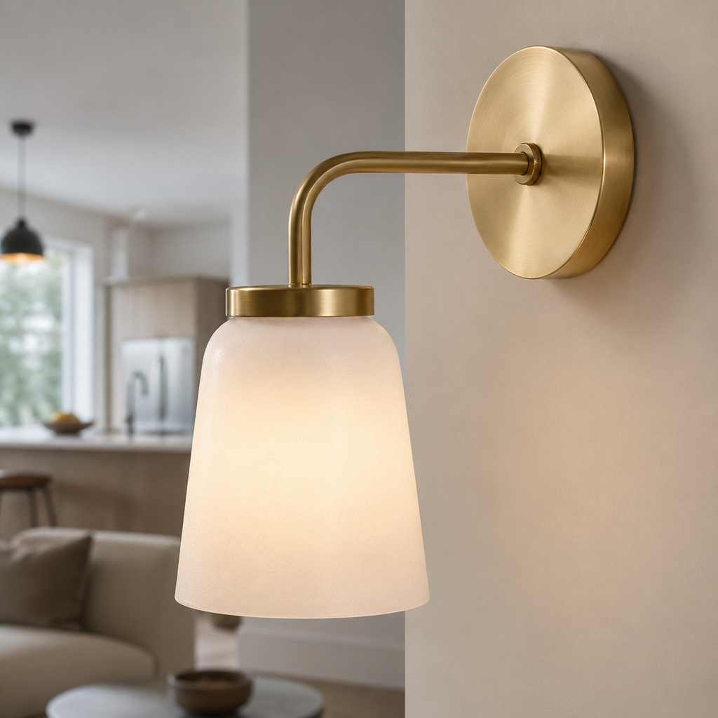 Brass Glass Wall Sconce