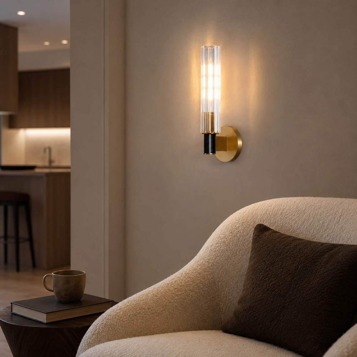 Ribbed Glass Wall Sconce
