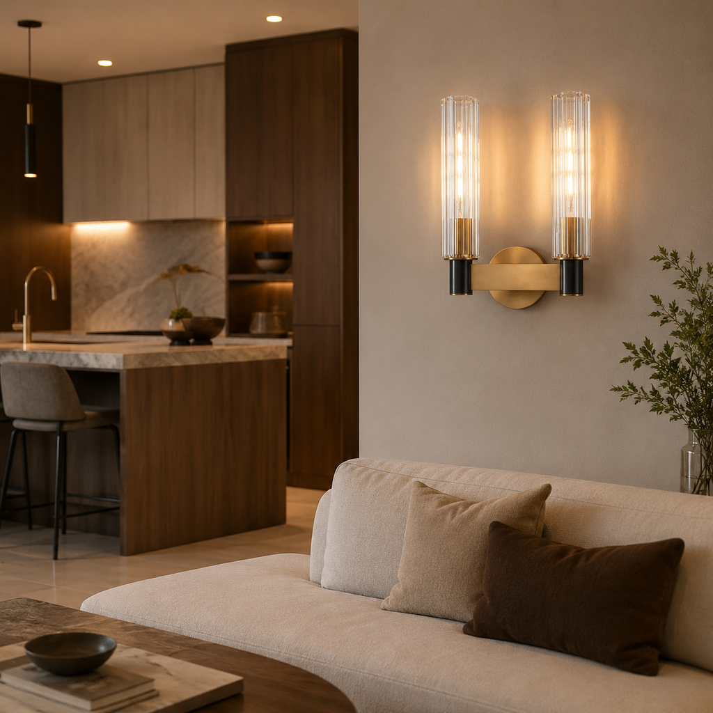 Ribbed Glass Wall Sconce