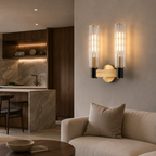 Ribbed Glass Wall Sconce