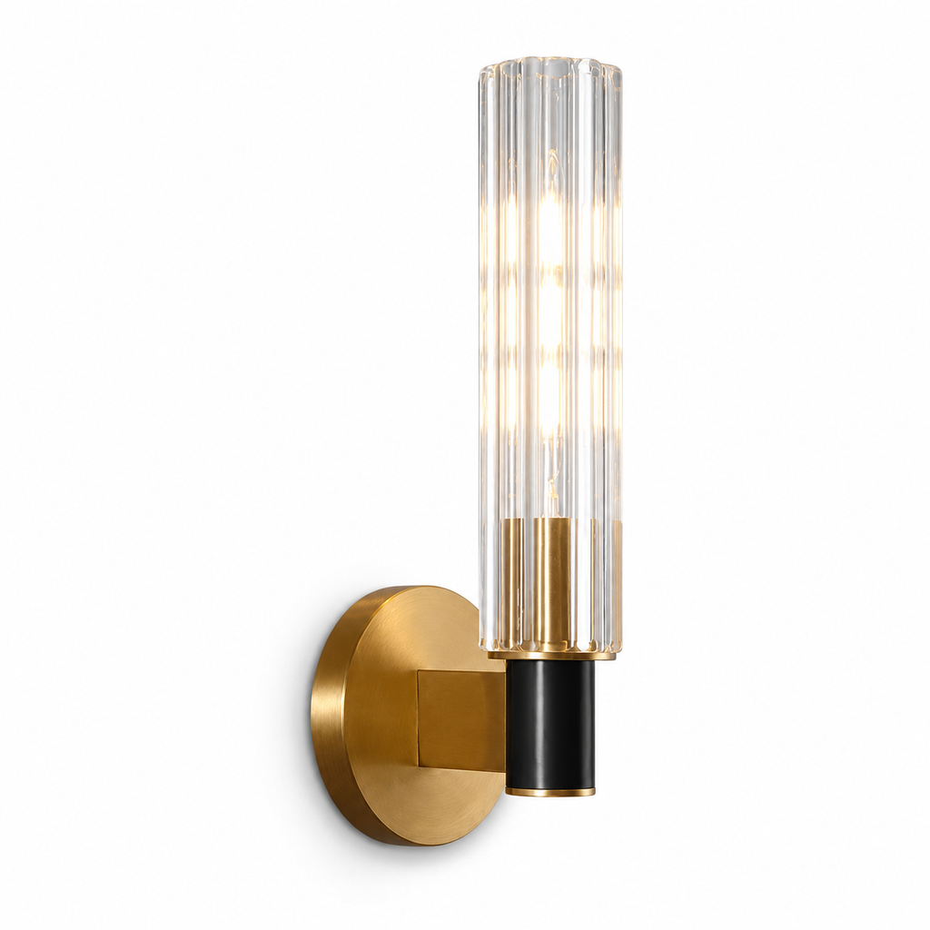 Ribbed Glass Wall Sconce