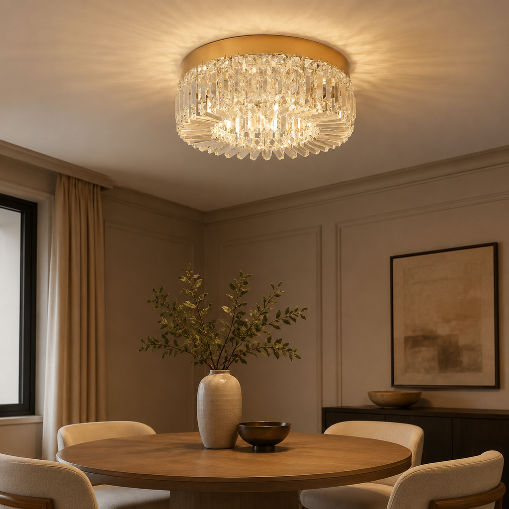 Crystal Flush Ceiling Light