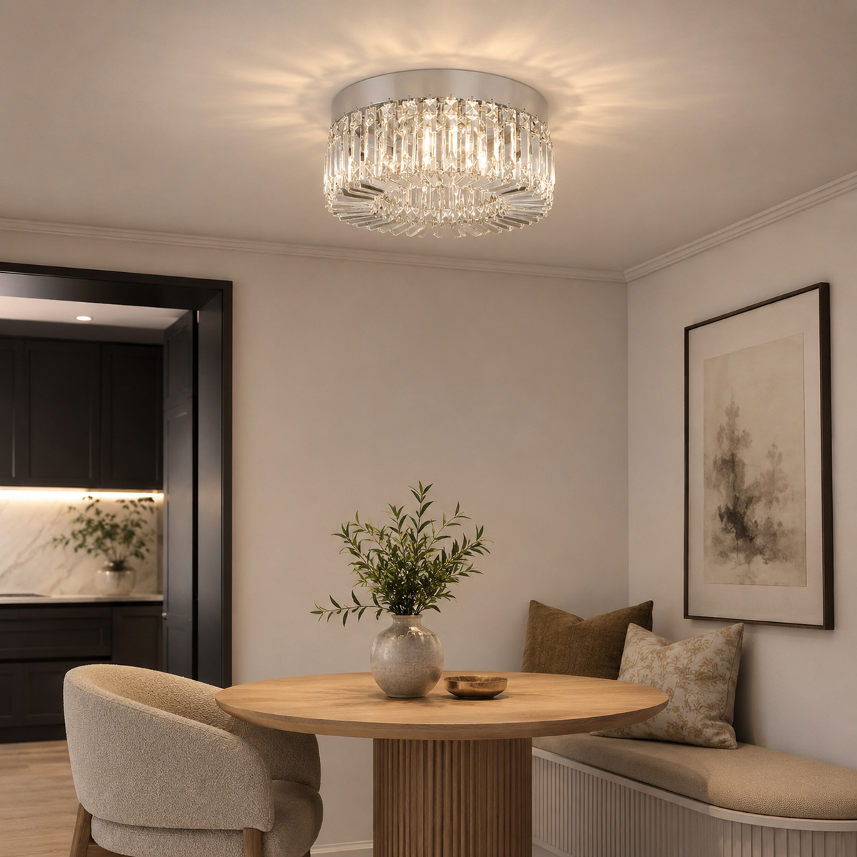 Crystal Flush Ceiling Light