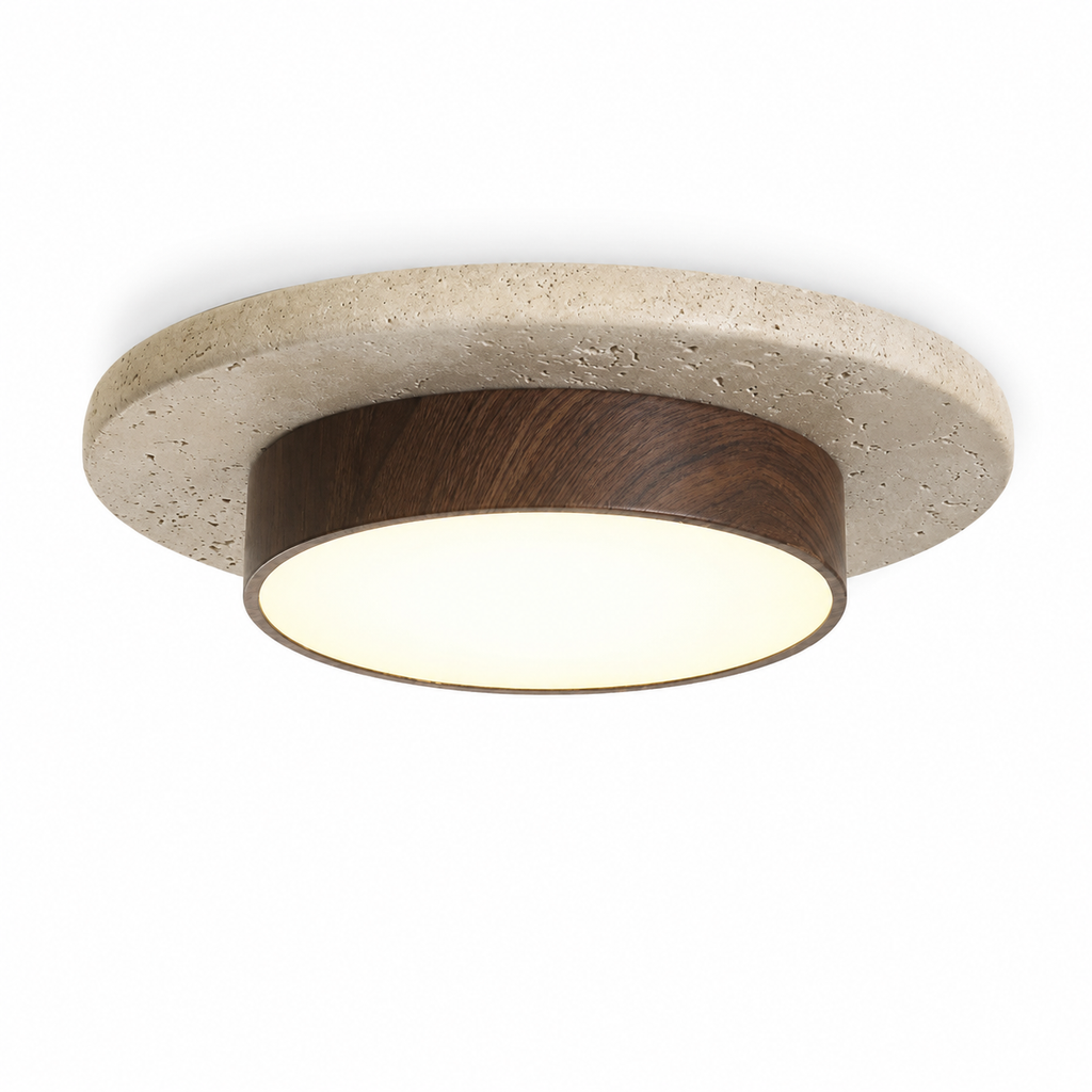 Travertine Wood LED Ceiling Light