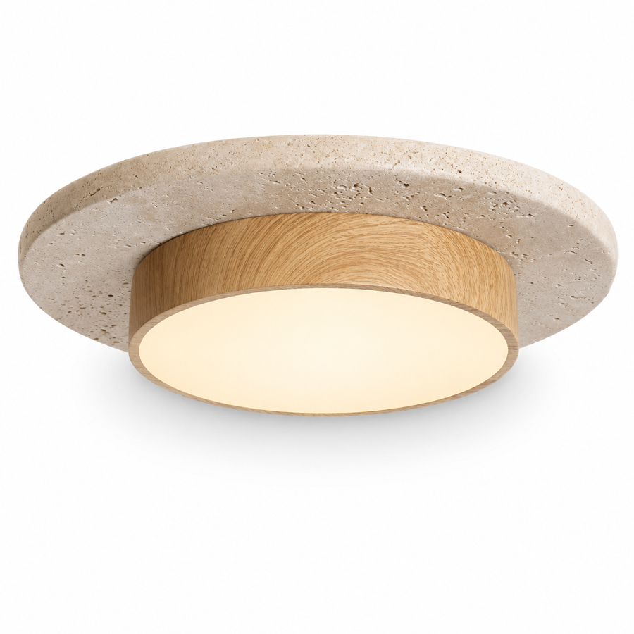 Travertine Wood LED Ceiling Light