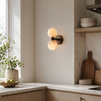 Double Globe Stone Wall Sconce